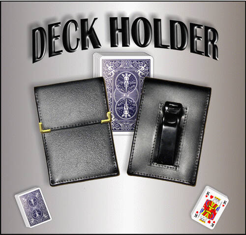 Deck Holder by Heinz Minten Magic promotional image showing front and back and blue bicycle cards