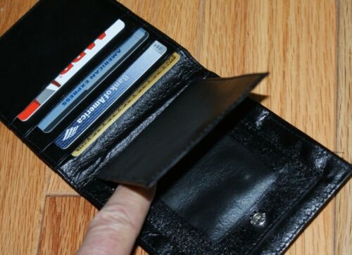 Double Indexed Hip Wallet by TMGS shown open with contents inside