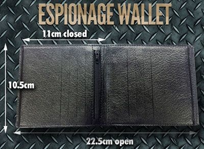 Espionage wallet by Alakazam with dimensions