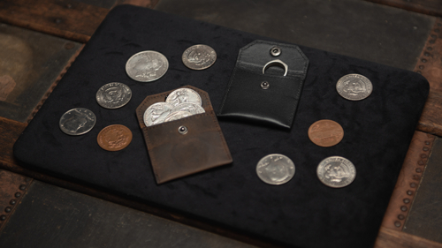 FPS Coin Wallet by Brent Braun and The Magic Firm black and brown versions on magician's pad
