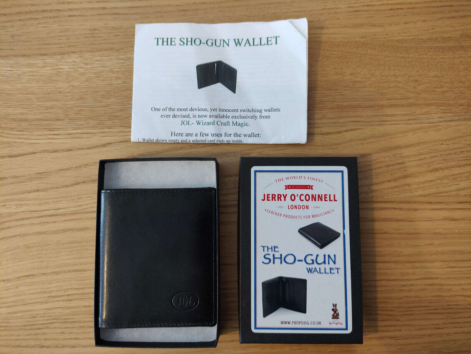 Sho-Gun Wallet by Jerry O’Connel & Propdog in box with box lid and leaflet