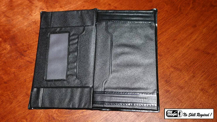 Swap Wallet (Himber Style) Plastic by Mr Magic shown open on wooden surface