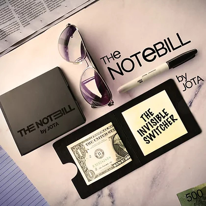 The Notebill by Jota with pen box and shades on white table