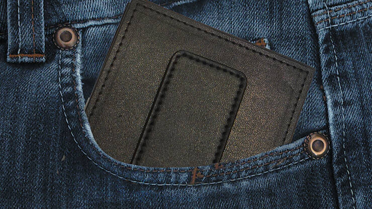 Weiser Wallet By Danny Weiser in pocket of blue jeans