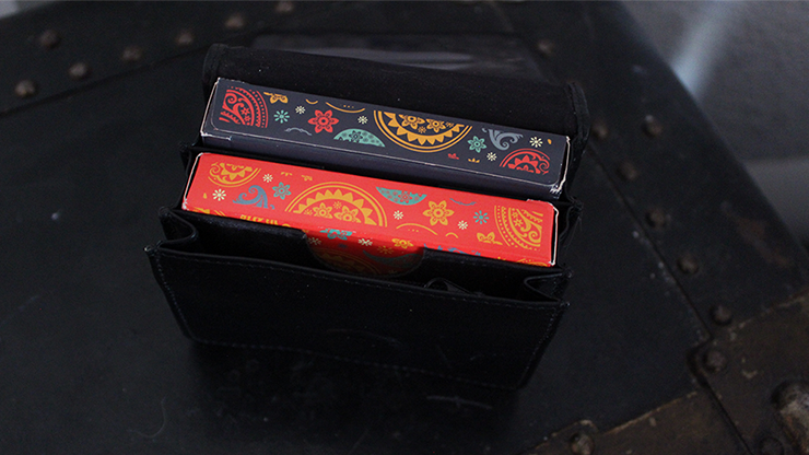 Pro Carrier Deluxe by Joshua Jay showing 2 boxes of playing cards inside and top flap pulled away